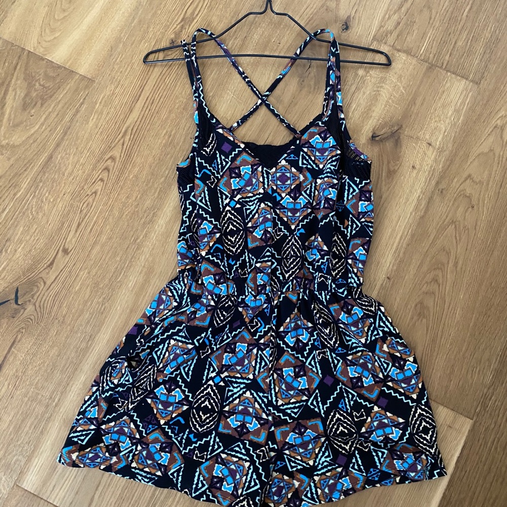 Black abstract romper